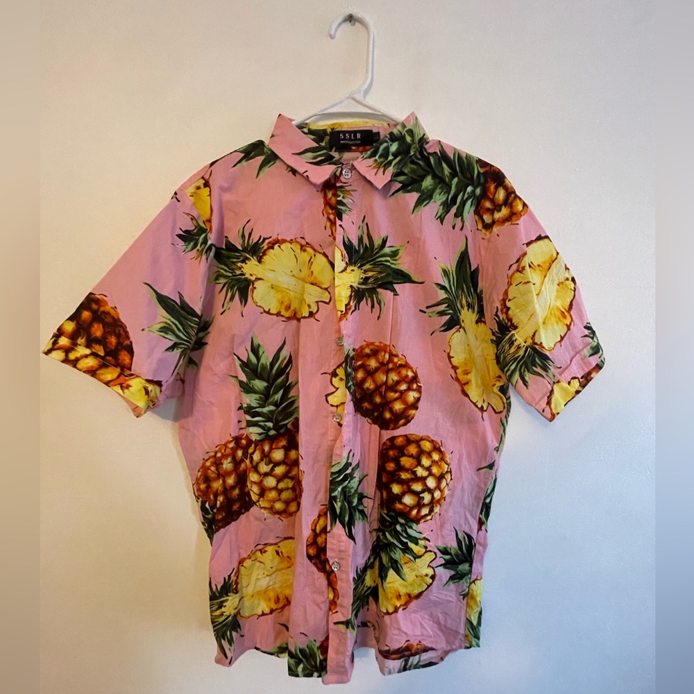 Tropical Pineapple Print Men's Shirt